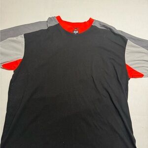 FOX Racing Tee, Black Grey Red V-neck Heavy T-shirt,‎ XL #868